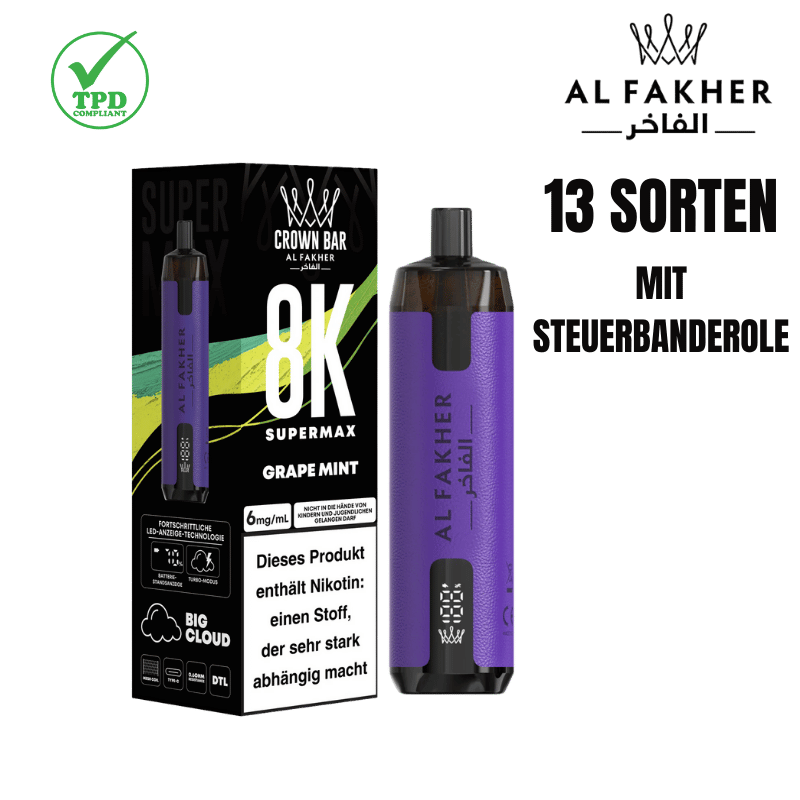 Al Fakher 8000 Supermax Pod-Kit Al Fakher 8000 Supermax Pod-Kit