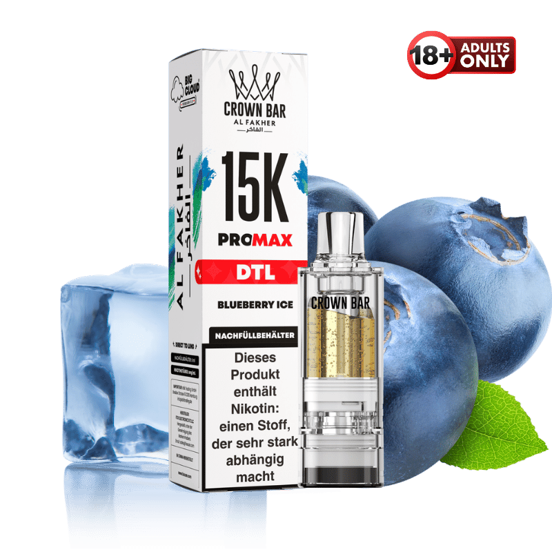 Al Fakher 15k Pro Max Pod Blueberry Ice DTL