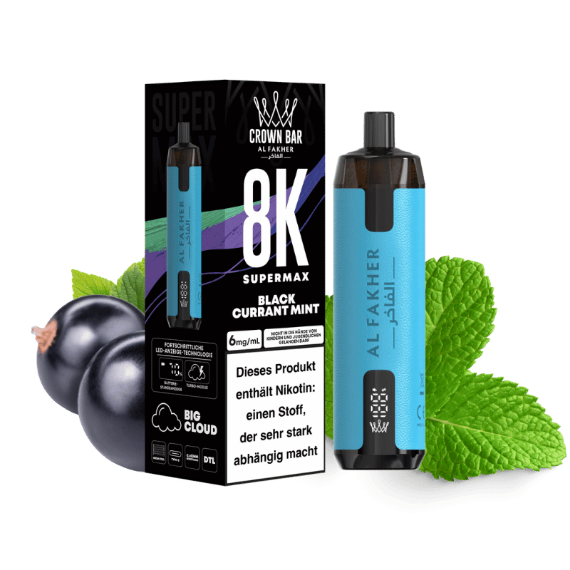 Al Fakher 8K Vape Blackcurrant Mint - günstig kaufen bei SwiftGoods4u