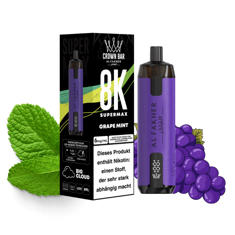 Al Fakher 8K Vape Grape Mint - günstig kaufen bei SwiftGoods4u