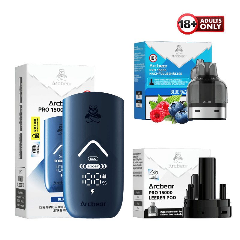 Arcbear Pro 15000 Vape Starter Kit Blue Razz - günstig kaufen bei SwiftGoods4u