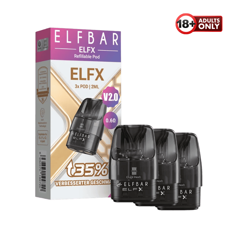 Elfbar ELFX V2.0 Leerpods gnstig kaufen | 3er Pack refillable Elfbar ELFX V2.0 Leerpods gnstig kaufen | 3er Pack refillable