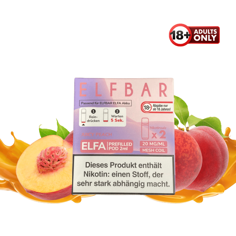 Elfbar ELFA Juicy Peach Pods | ab 6,69 gnstig kaufen | Pfirsich Elfbar ELFA Juicy Peach Pods | ab 6,69 gnstig kaufen | Pfirsich