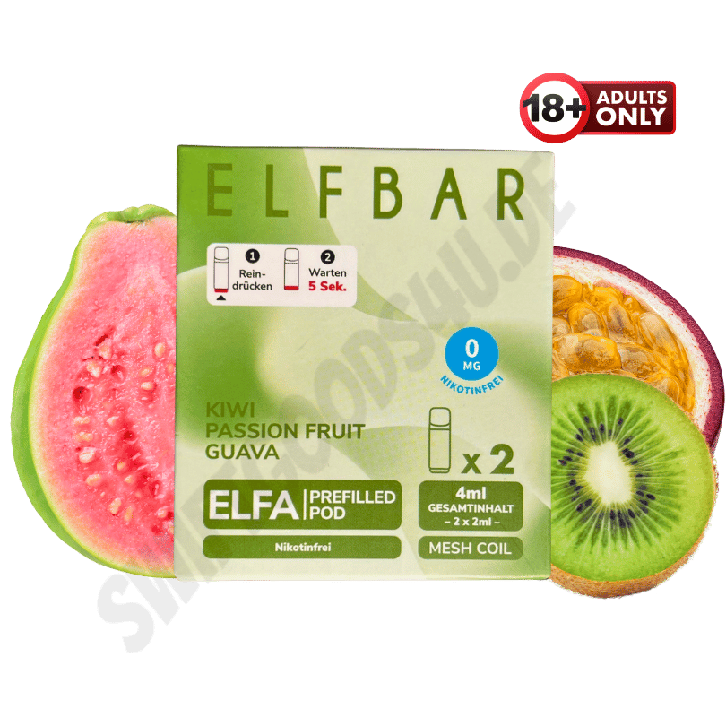 Elfbar ELFA Pods Nikotinfrei Kiwi Passion Fruit Guava - günstig kaufen bei SwiftGoods4u