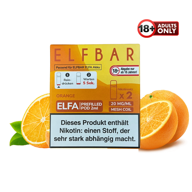 elfbar akkuträger orange ELFA Pods mit 2% Nikotin | Orange