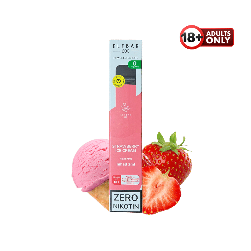 Elf Bar 600 Strawberry Ice Cream nikotinfrei - günstig kaufen bei SwiftGoods4u