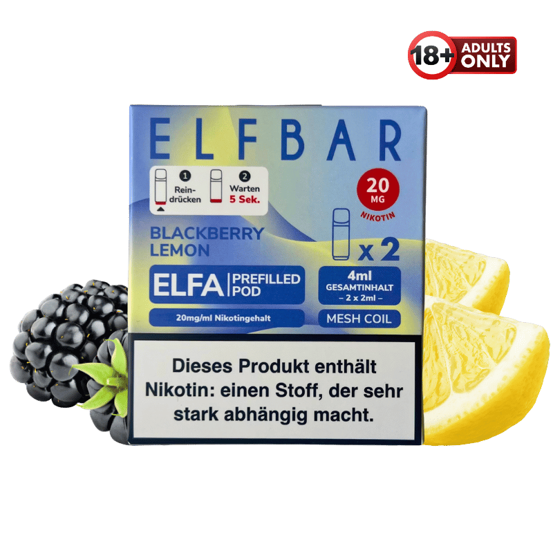 Elfbar ELFA Blackberry Lemon Pods | ab 6,69 gnstig kaufen | 2er Elfbar ELFA Blackberry Lemon Pods | ab 6,69 gnstig kaufen | 2er