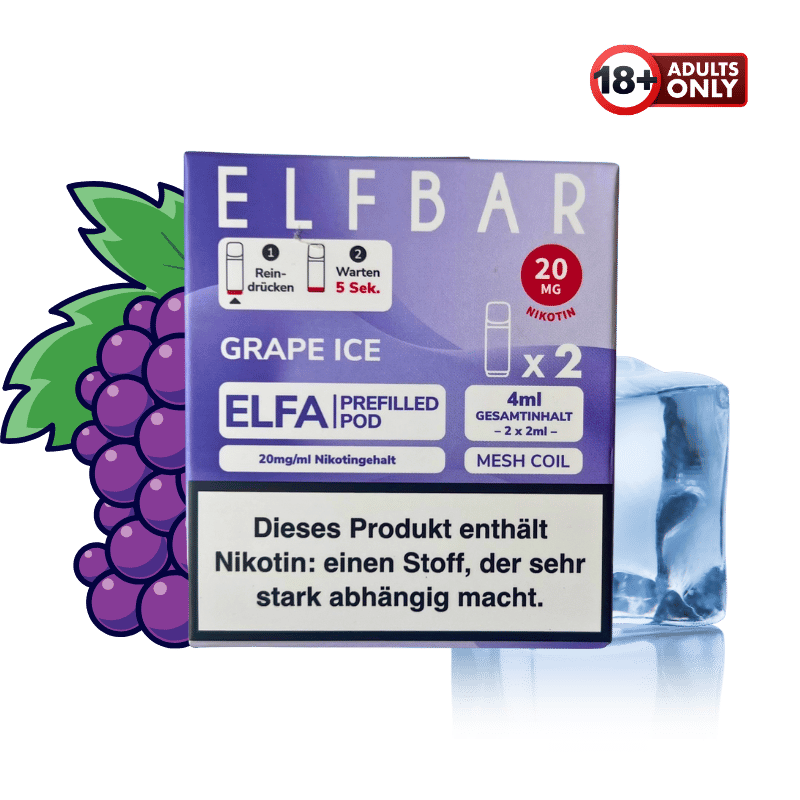Elfbar ELFA Grape Ice Pods | ab 6,69 gnstig kaufen | 2er Elfbar ELFA Grape Ice Pods | ab 6,69 gnstig kaufen | 2er