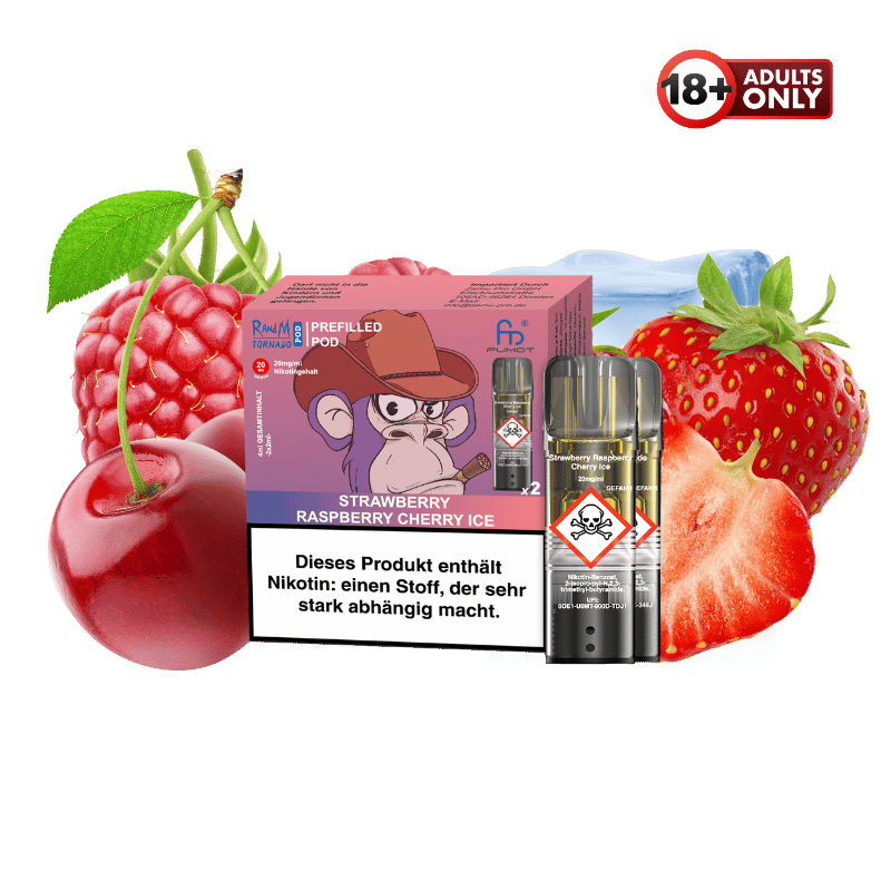 RandM Tornado Pods Strawberry Raspberry Cherry Ice by Fumot - günstig kaufen bei SwiftGoods4u