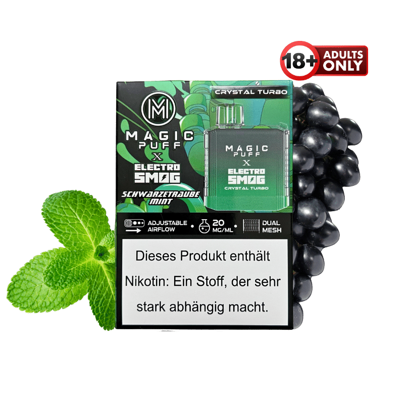 Magic Puff Crystal Turbo Schwarzetraube Mint - günstig kaufen bei SwiftGoods4u