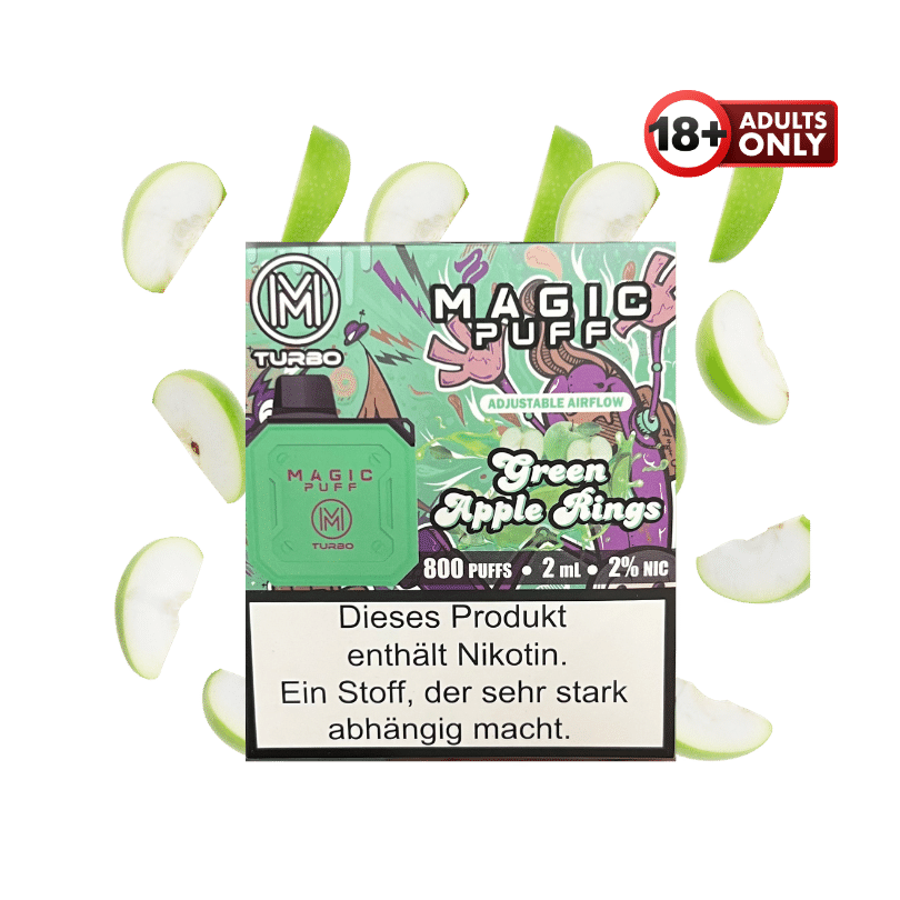 Magic Puff Turbo 800 Green Apple Rings - günstig kaufen bei SwiftGoods4u