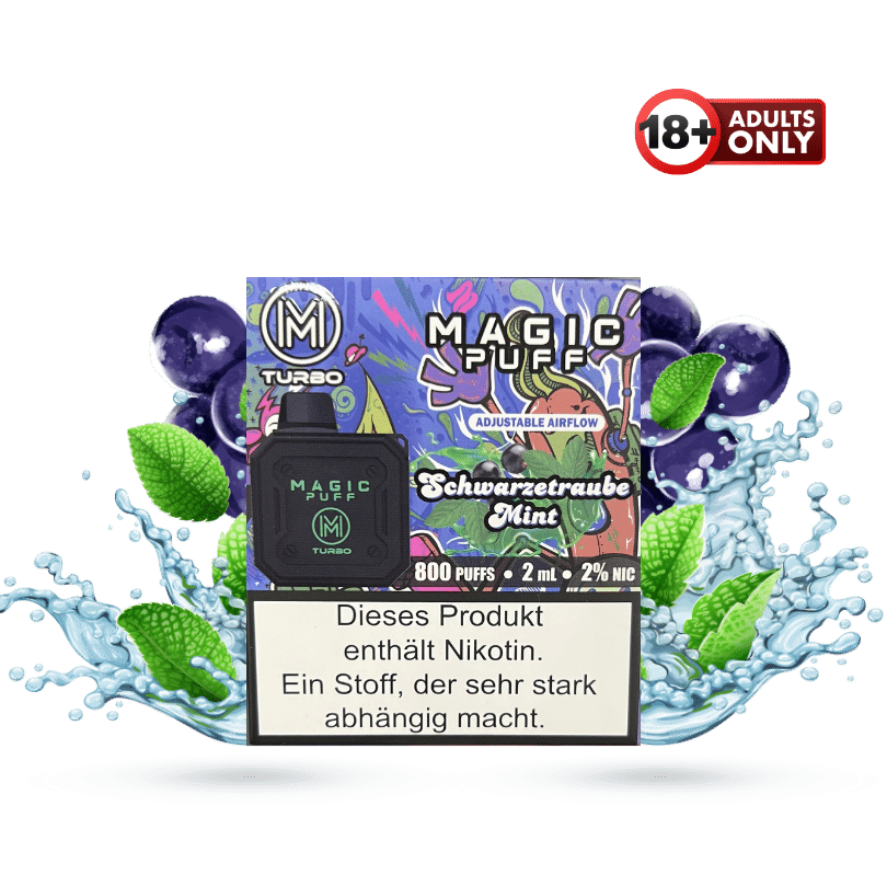 Magic Puff Turbo 800 Schwarzetraube Mint - günstig kaufen bei SwiftGoods4u
