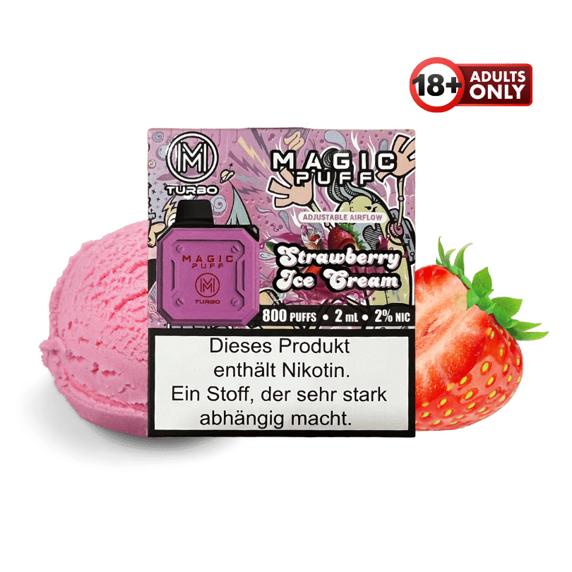 Magic Puff Turbo 800 Strawberry Ice Cream - günstig kaufen bei SwiftGoods4u