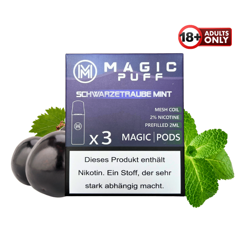 Magic Puff Schwarzetraube Mint Pods - günstig kaufen bei SwiftGoods4u