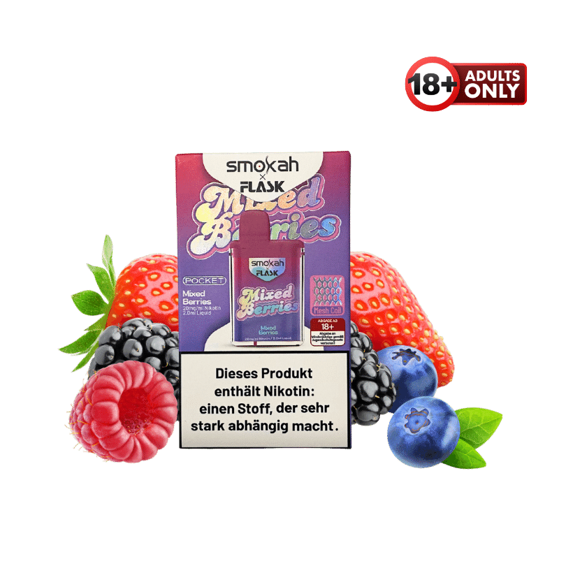 Smokah x Flask Pocket Mixed Berries - günstig kaufen bei SwiftGoods4u