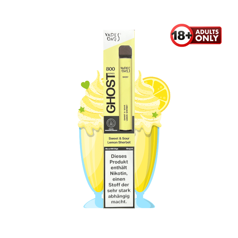 Vapes Bars Ghost 800 Sweet & Sour Lemon Sherbet - günstig kaufen bei SwiftGoods4u