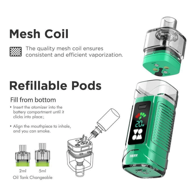 Voom Fiery Vape Open Pod Kit | 4 Farben - günstig kaufen bei SwiftGoods4u