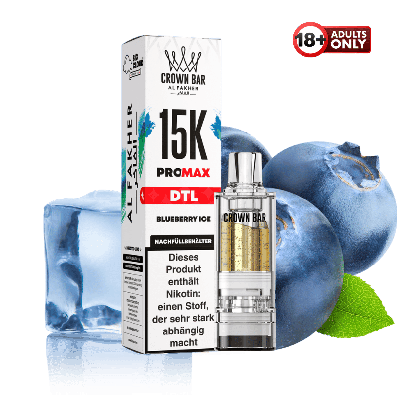 Al Fakher 15k Pro Max Pod Blueberry Ice DTL