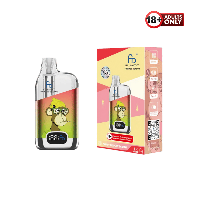 RandM Tornado Digital Box Vape Pod-Kit by Fumot Green Red