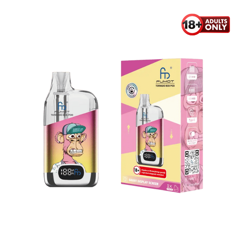 RandM Tornado Digital Box Vape Pod-Kit by Fumot Yellow Pink