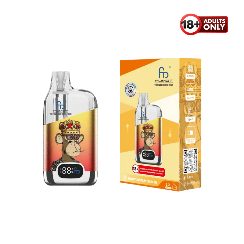 RandM Tornado Digital Box Vape Pod-Kit by Fumot Yellow Red