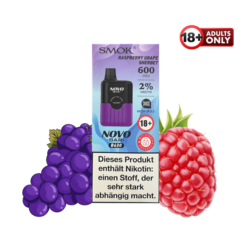 Smok Novo Bar Raspberry Grape Sherbet B600
