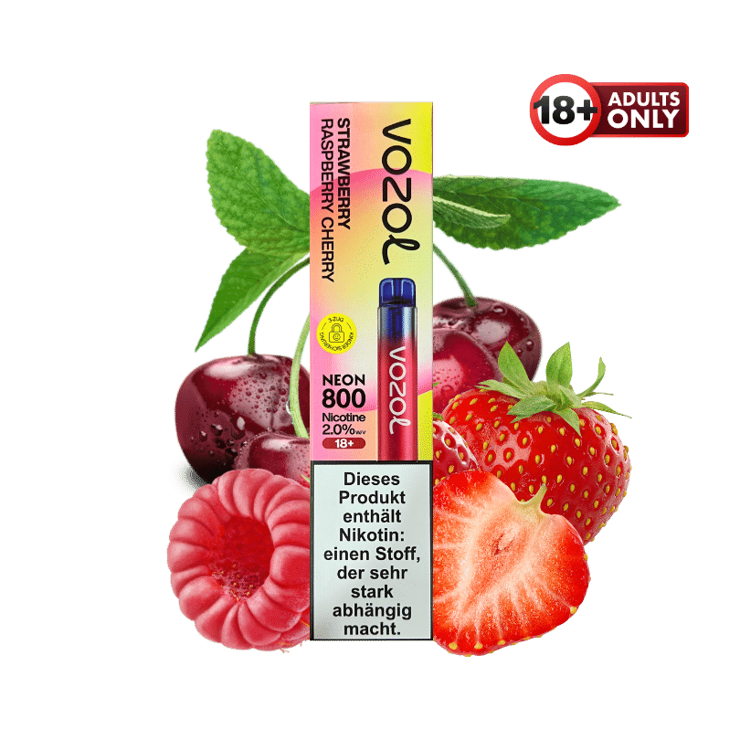 Vozol Neon 800 Strawberry Raspberry Cherry